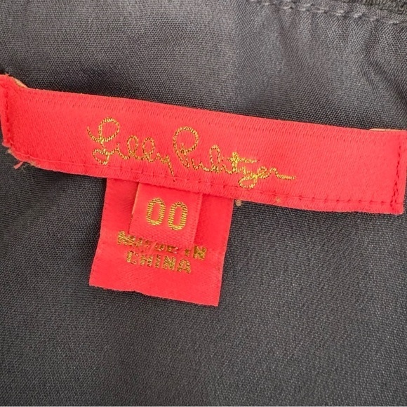 Lilly Pulitzer Amenna Lace Flounce Sleeve Blouse, True Navy, Size 00 - Picture 7 of 9